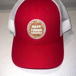 Red and White Recycled Polyester Cap